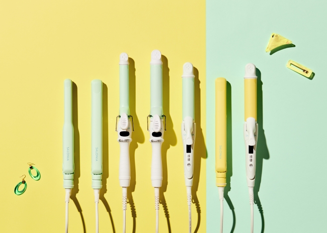 画像: SALONIA セラミックカールヘアアイロン(プレイフルグリーン) カールをもっと巻きやすく