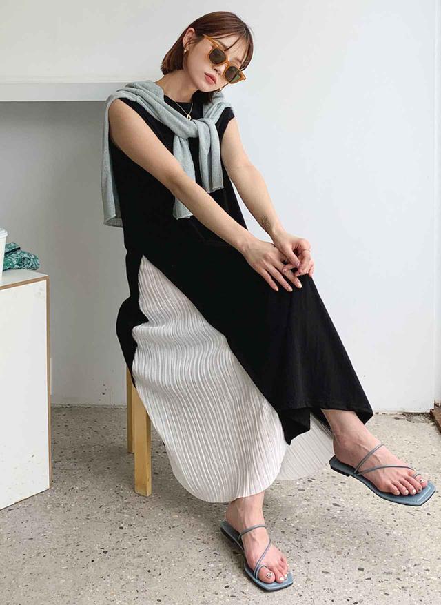 画像: サイドプリーツワンピース・全1色・b55820¥3,168 (税込)