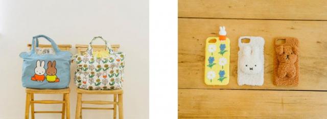 画像: (右)カゴエコバック 各¥2800+税 (左)シリコンモバイルケース ¥2000+税 ふわふわモバイルケース 各¥2800+税