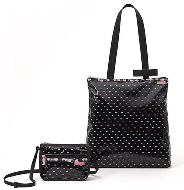 画像: Hello Kitty Perf Noir 左から【クラシック ミニホーボー】H13×W18×D7cm ¥8,000+税 【ボウ マガジントート】H35×W32×D10cm ¥11,000+税 ※全7型展開