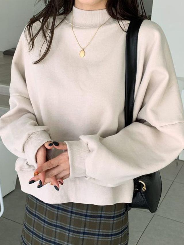 画像1: 起毛ハーフネックスウェット ¥3,421 (税込)