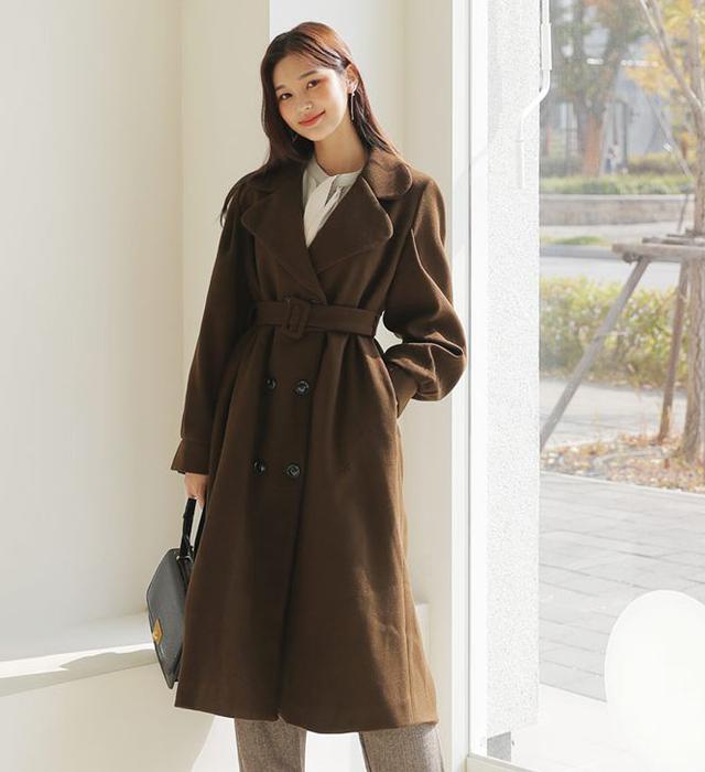 画像1: ベルト付ダブルボタンコート ¥6,952 (税込)