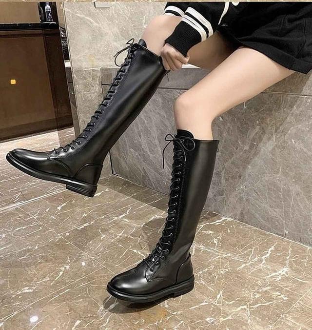 画像3: ステッチ付きシンプルロングブーツ