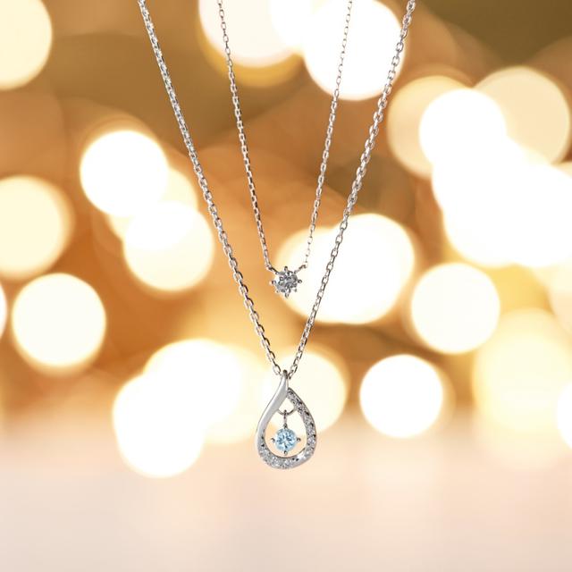 画像: 【NEW YEAR限定】K10ホワイトゴールド/エターナルシルバー ネックレス 2本セット 価格:20,000円+税