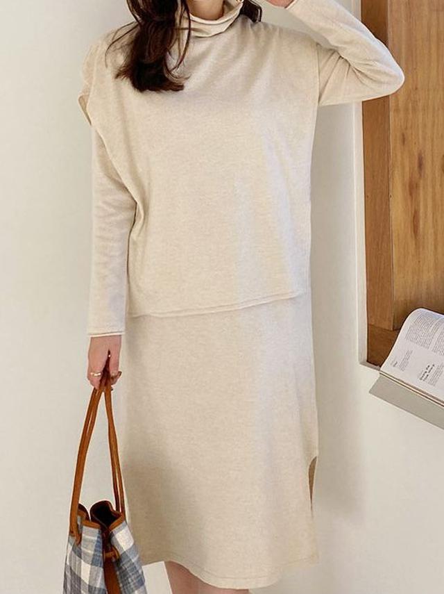 画像1: ベスト付ニットワンピース ¥8,140(税込)