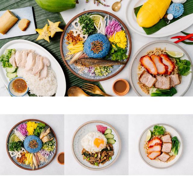 画像: (左)鯖のカオヤム ¥1,400→¥535 (中央)チョンプーガパオ ¥1,000→¥335 (右)タイが元祖の油そば ¥1,200→¥335 ※最低注文金額の¥1,200との差額分はお客様負担となります。