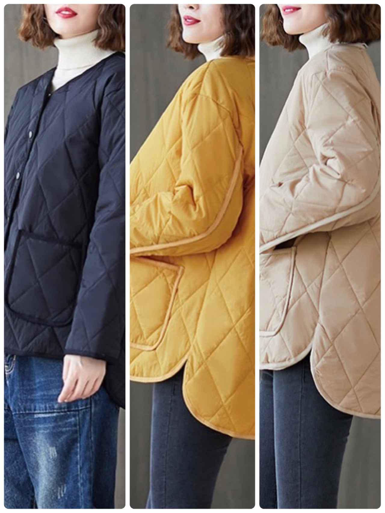 画像3: キルティングノーカラーダウン（長袖タイプ）