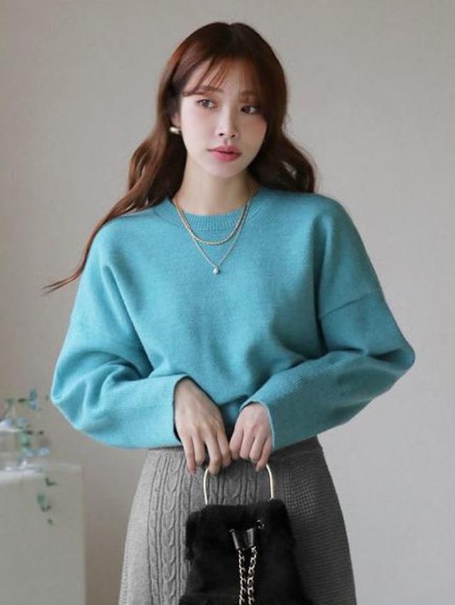 画像1: カシミヤ混ラウンドニット ¥4,410 (税込)