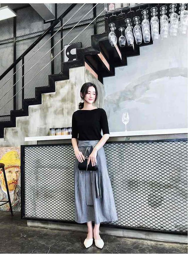 画像1: 六分丈トップス+ロングスカート