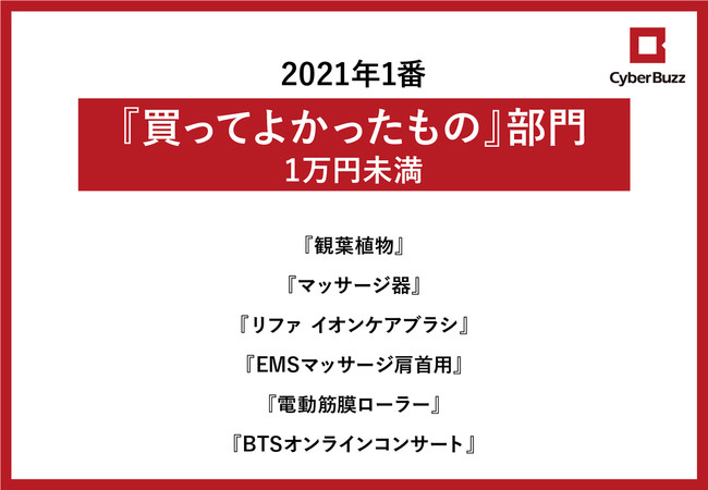 画像: 2021年1番『買ってよかったもの(1万円未満)』部門