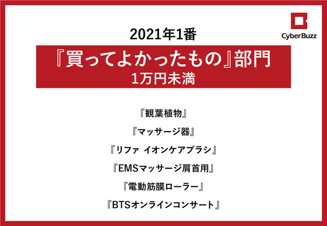 画像: 2021年1番『買ってよかったもの（1万円未満）』部門