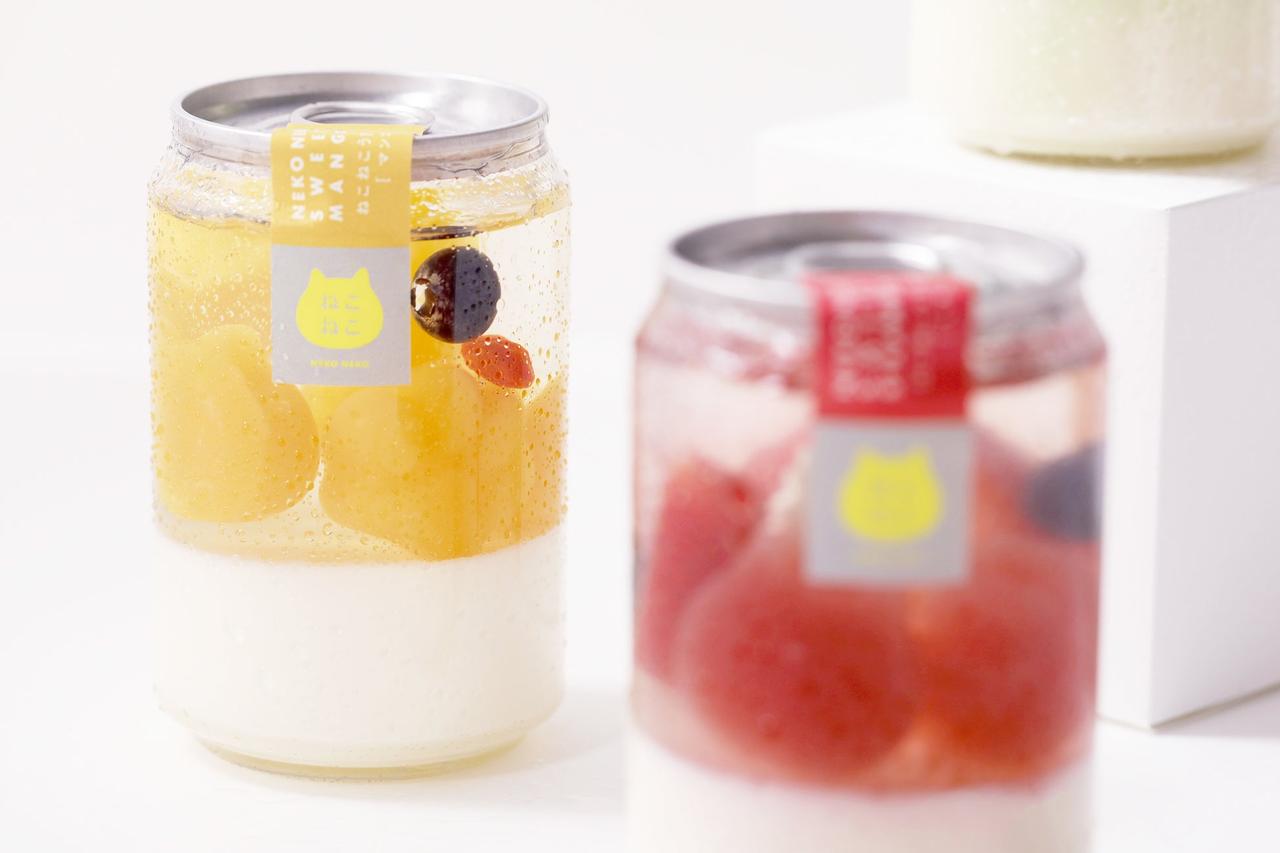 画像4: 冷んにゃり冷やして食べる「ねこねこうきうきスイーツ缶」が登場