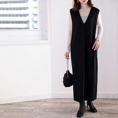 画像: [Qoo10] Classical Elf : 1枚でサマになる主役級 Vネック ロング : レディース服