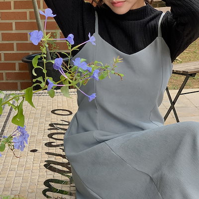 画像: Qoo10無地 フレア/Aライン 袖なしロングマ