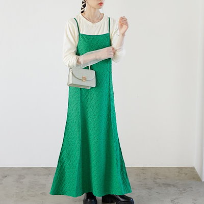 画像: [Qoo10] GeeRA : ぽこぽこカットジャカードキャミワンピース : レディース服