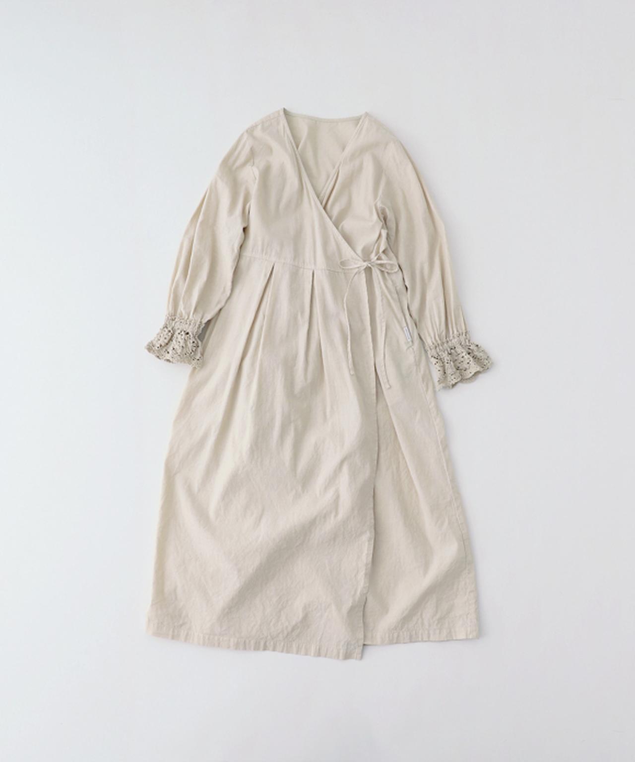 画像: 【UpcycleLino】レースフレアスリーブカシュクールドレス|nest Robe ONLINE SHOP