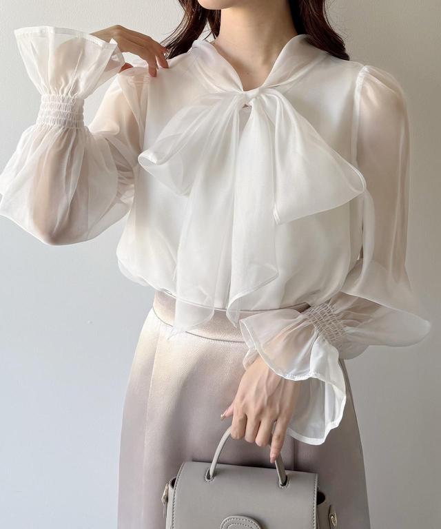 画像: ・シアーキャンディースリーブボウタイブラウス