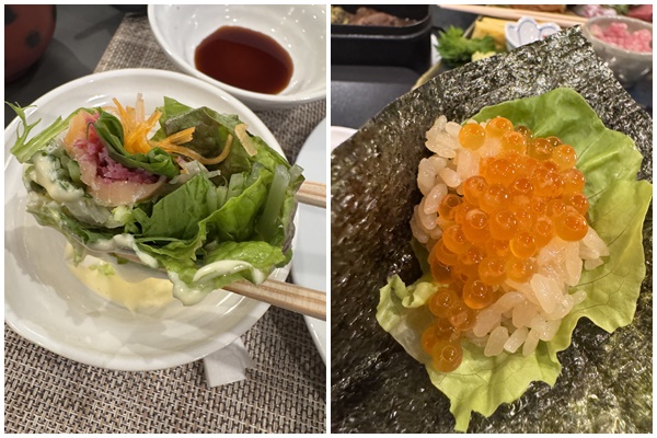 画像: 生春巻きに手巻き寿司に、自然と会話がはずみます。