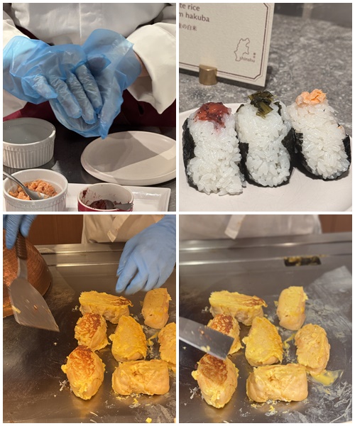画像: 好きな具材で、その場で握ってくれるおにぎり フレンチトーストも出来立てあっつあつを