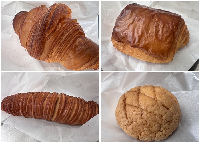 画像: BUTTER CROISSANT 550円 PAIN AU CHOCOLAT 650円 RELAIS SAUSAGE 750円 MELON BREAD 650円