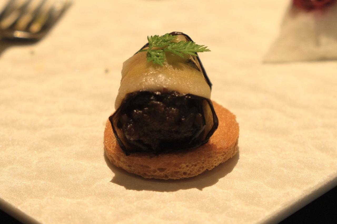 画像2: ●【日本茶を使用した逸品】茄子ときのこ味噌のカナッペ×「冷たい極上ほうじ茶」