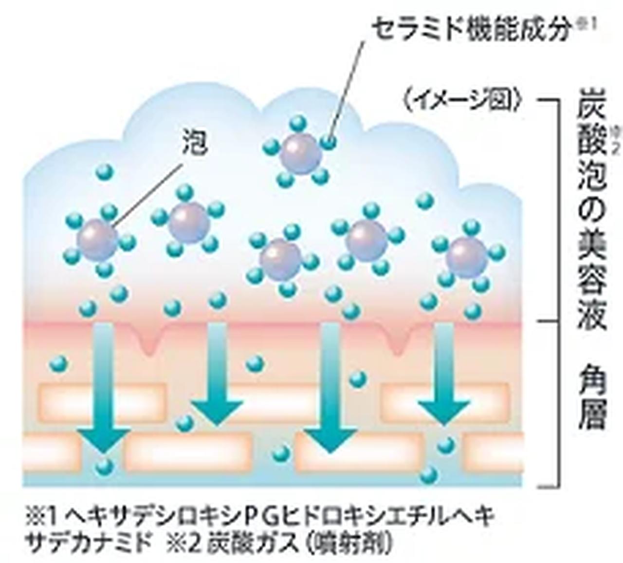 画像: 独自開発「高吸着セラミドケア*2技術」イメージ図(左)