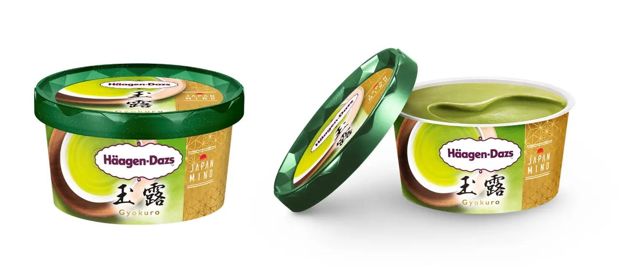 画像: 【商 品 名】 ハーゲンダッツ 『玉露』（期間限定） 【種 類 別】 アイスクリーム 【成　 分】 無脂乳固形分 8.5％ 、乳脂肪分 12.0％、卵脂肪分 0.7％ 【原材料名】クリーム（生乳（北海道））、脱脂濃縮乳、砂糖、卵黄、玉露、 （一部に乳成分・卵を含む） 【内 容 量】 100ml 【価　 格】 400円（希望小売価格：消費税込み）　※軽減税率適用 【発 売 日】 2025年7月22日（火） 【販 売 先】 全国のスーパーマーケット、コンビニエンスストア、デパート他
