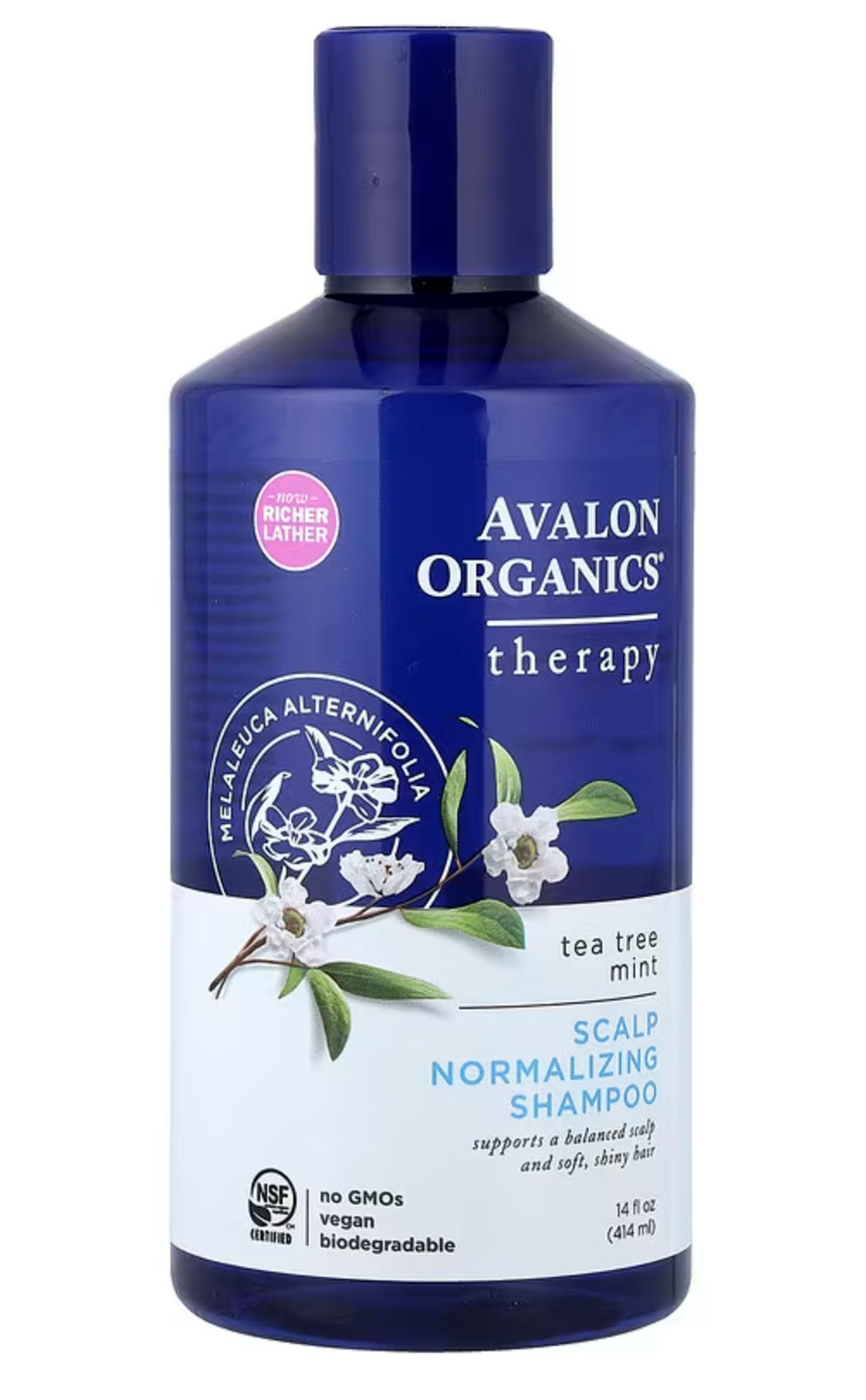 画像: Avalon Organics, スカルプノーマライジングシャンプー、ティーツリーミント、414ml / iHerb