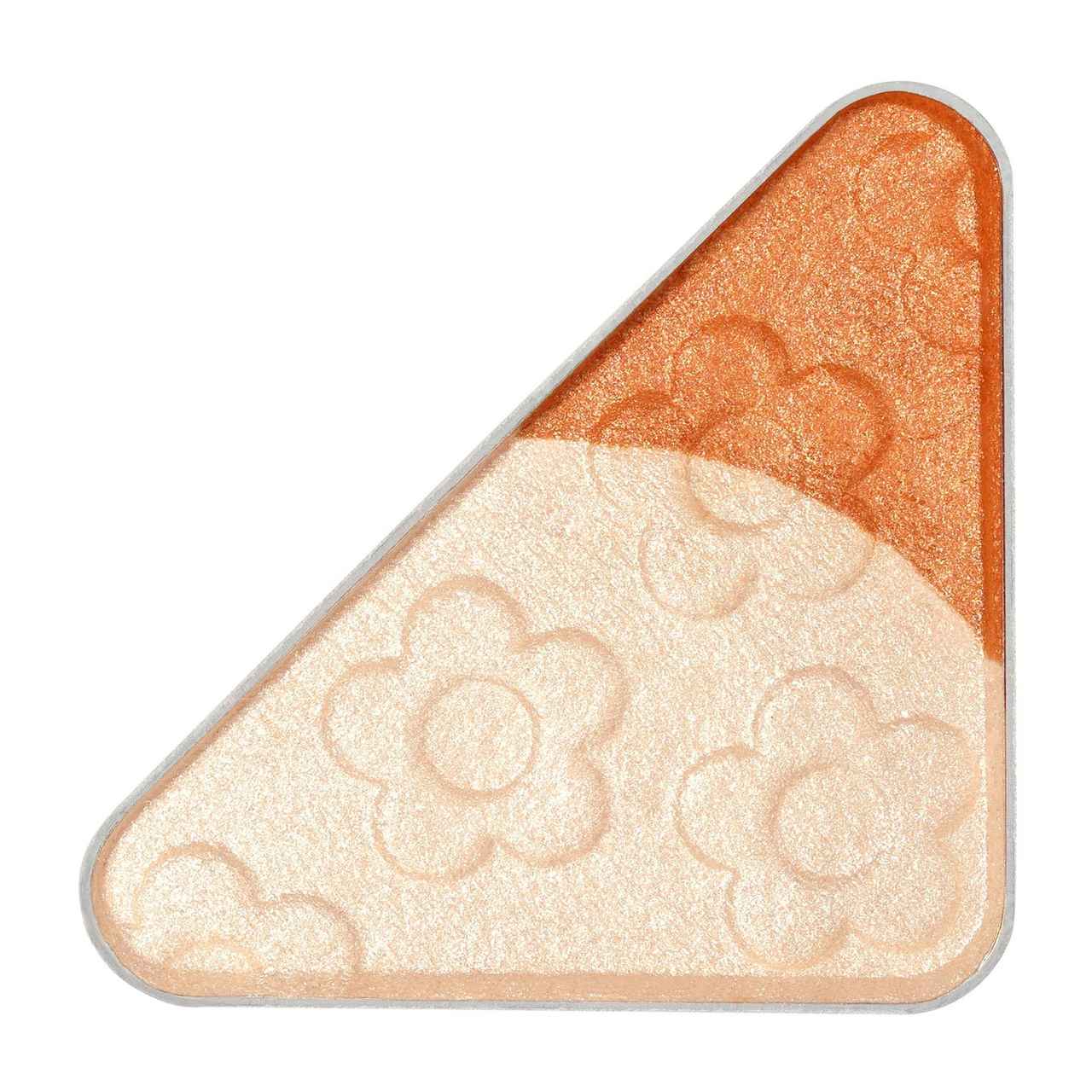 画像: (濃い色)ウォームオレンジ…偏光レッドパール、偏光ゴールドパール、レッドパール、ゴールドパール、シルバーパール配合。 (淡い色)クリームベージュ…偏光レッドパール、偏光ゴールドパール、シルバーパール配合。