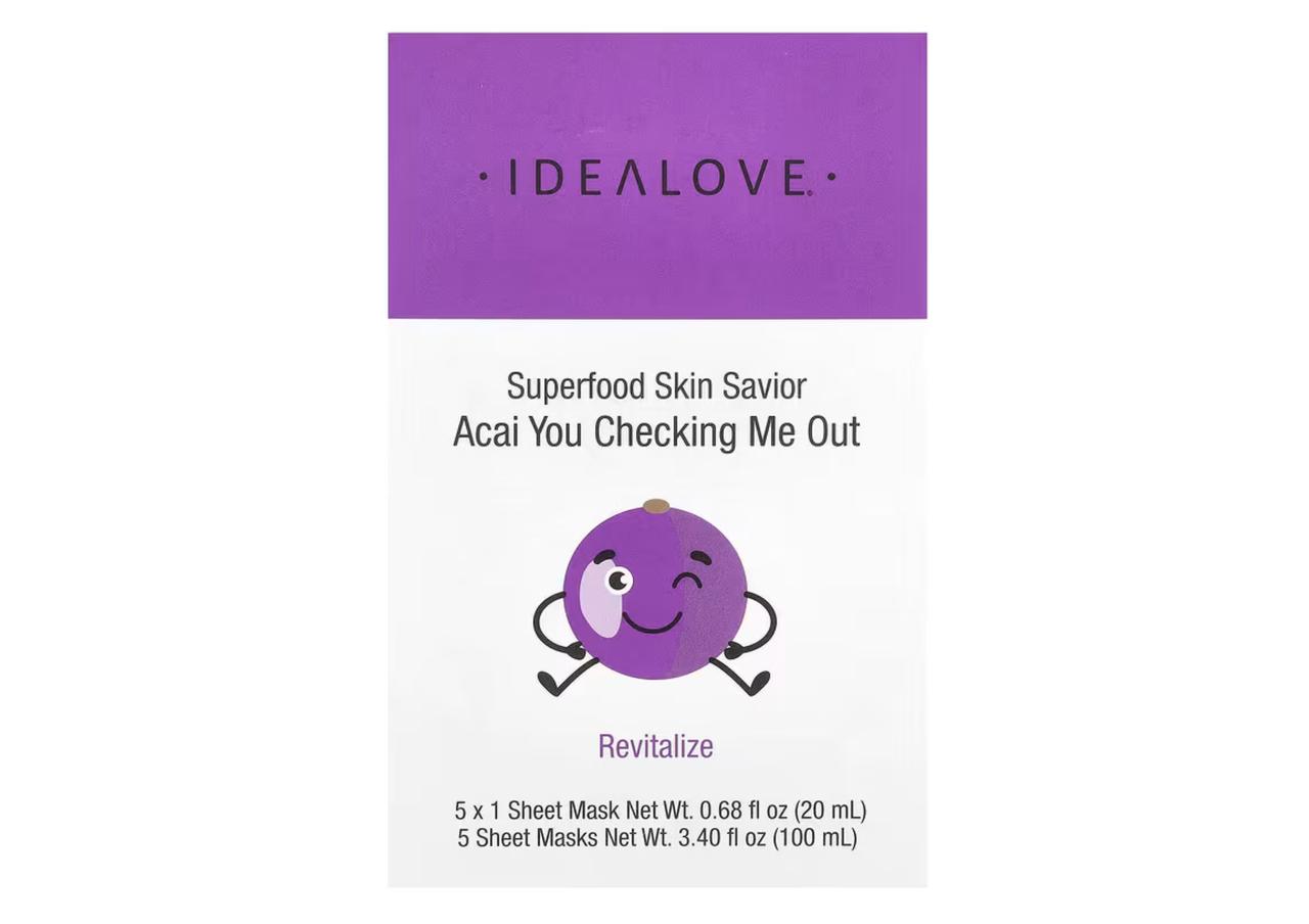 画像: Idealove, スーパーフード スキンセイヴィア、アサイー、美容シートマスク5枚 /iHerb