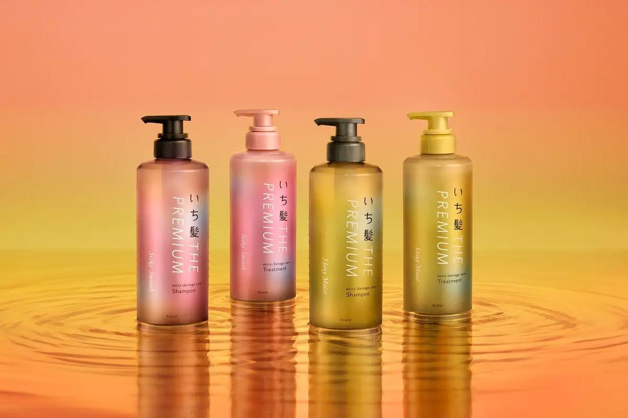 画像: いち髪 THE PREMIUM ラインアップ (画像左からシルキースムースライン、シャイニーモイストライン)