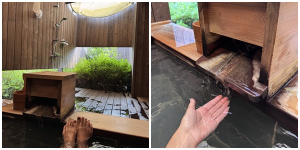 画像: 24時間いつでも好きなときに入れる源泉かけ流し露天風呂付き