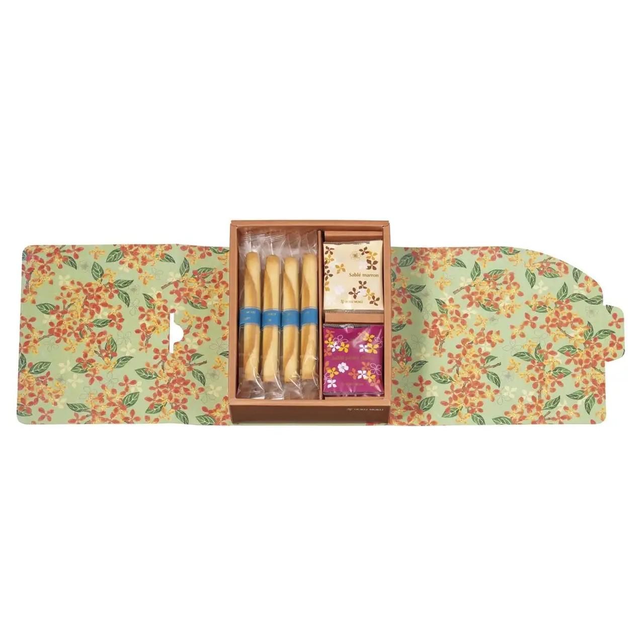 画像: 商品名:カドー ドゥ ロートンヌ 価格 :税込¥1,998 入り数:3種18個入 内容 :サブレ マロン×5枚、サブレ パタト ドゥース×5枚、シガール×8本