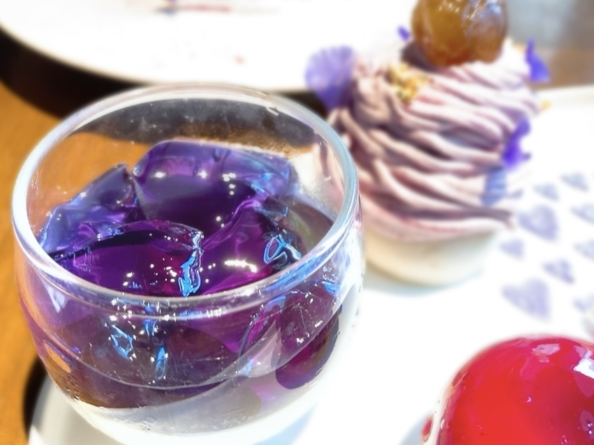 画像: バタフライピーと巨峰のジュレとパンナコッタ