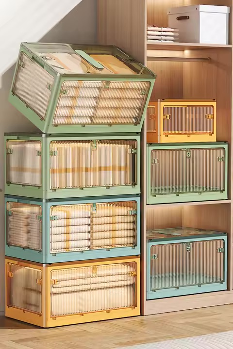 画像: 収納ボックス 折りたたみ式 クローゼット用【衣類・布団収納・家用】