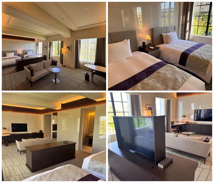 画像: エクゼクティブツイン 60㎡を超える、ゆとりあるツイン客室。室内は、モダンなデザインと和のディティールが調和し、日本の美意識を感じることができます。品格と落ち着きのある広々とした空間は、気品と奥ゆかしさに満ちており、ゆとりとやすらぎの滞在がかないます。