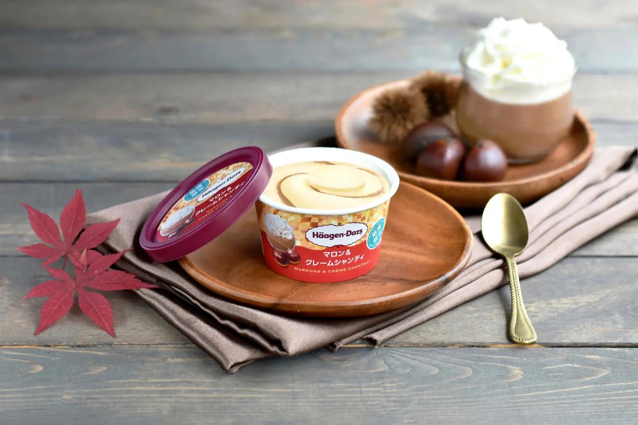 画像: ハーゲンダッツ ミニカップ 『マロン&クレームシャンティ』(期間限定) 【内 容 量】 110ml 【価 格】 351円(希望小売価格:消費税込み) ※軽減税率適用 【発 売 日】 2025年9月2日(火) 【販 売 先】 全国のスーパーマーケット、コンビニエンスストア、デパート他