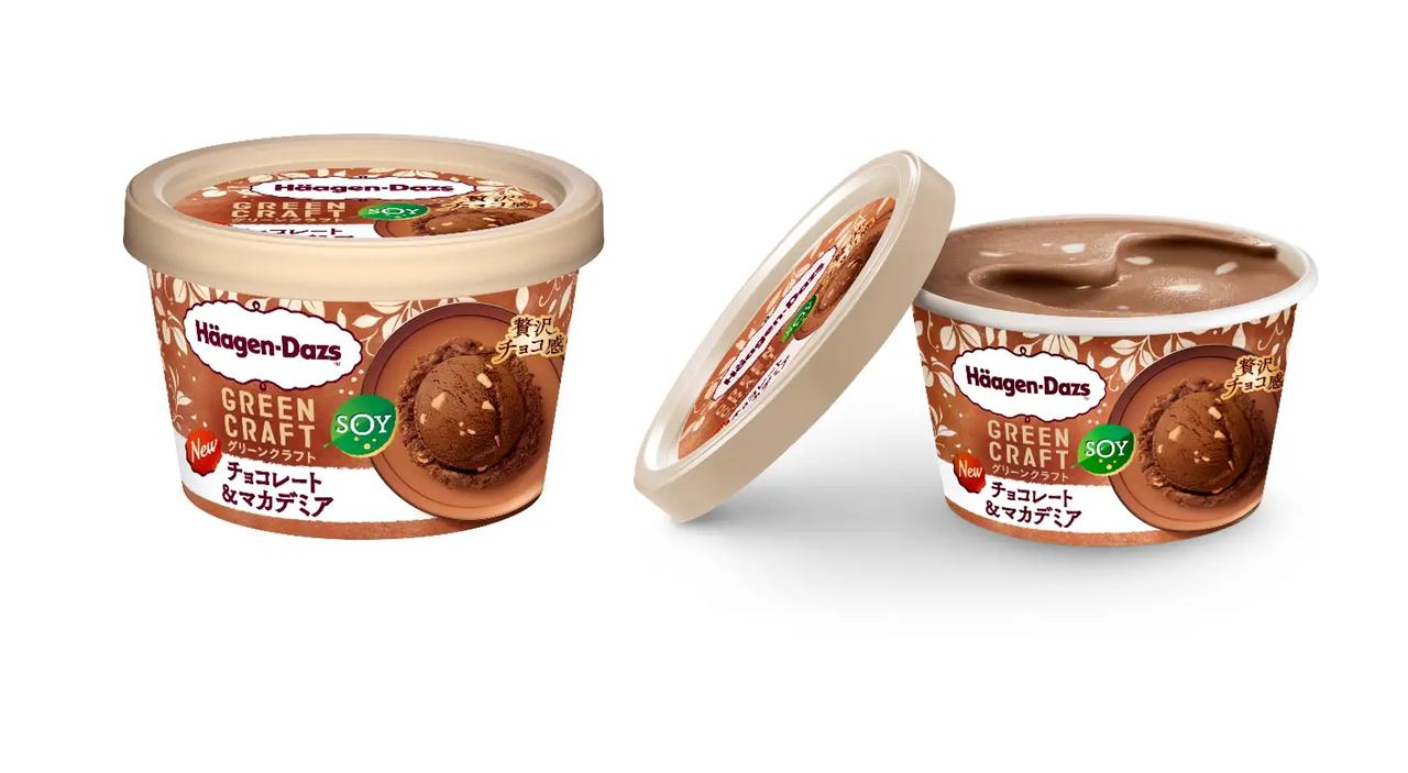 画像: ハーゲンダッツ GREEN CRAFT ミニカップ『チョコレート&マカデミア』 【内 容 量】 110ml 【価 格】 351円(希望小売価格:消費税込み) ※軽減税率適用 【発 売 日】 2025年9月2日(火) 【販 売 先】 全国のスーパーマーケット、コンビニエンスストア、デパート他