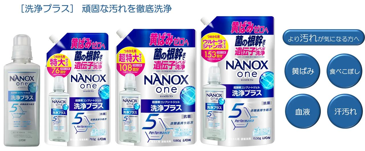画像: NANOX one　洗浄プラス　　本体大：600g　つめかえ用：765g/1080g/1530g オープン価格 2025年9月24日（水）　全国（※3）ウルトラジャンボ、メガジャンボ、ワンパック（NANOX one PROのみ）2025年9月自然切替
