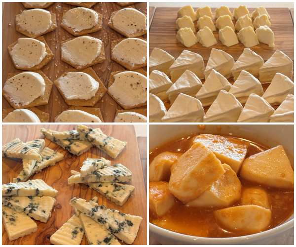 画像: カマンベール、ココン、ブルーチーズ、味噌漬けのモッツアレラ