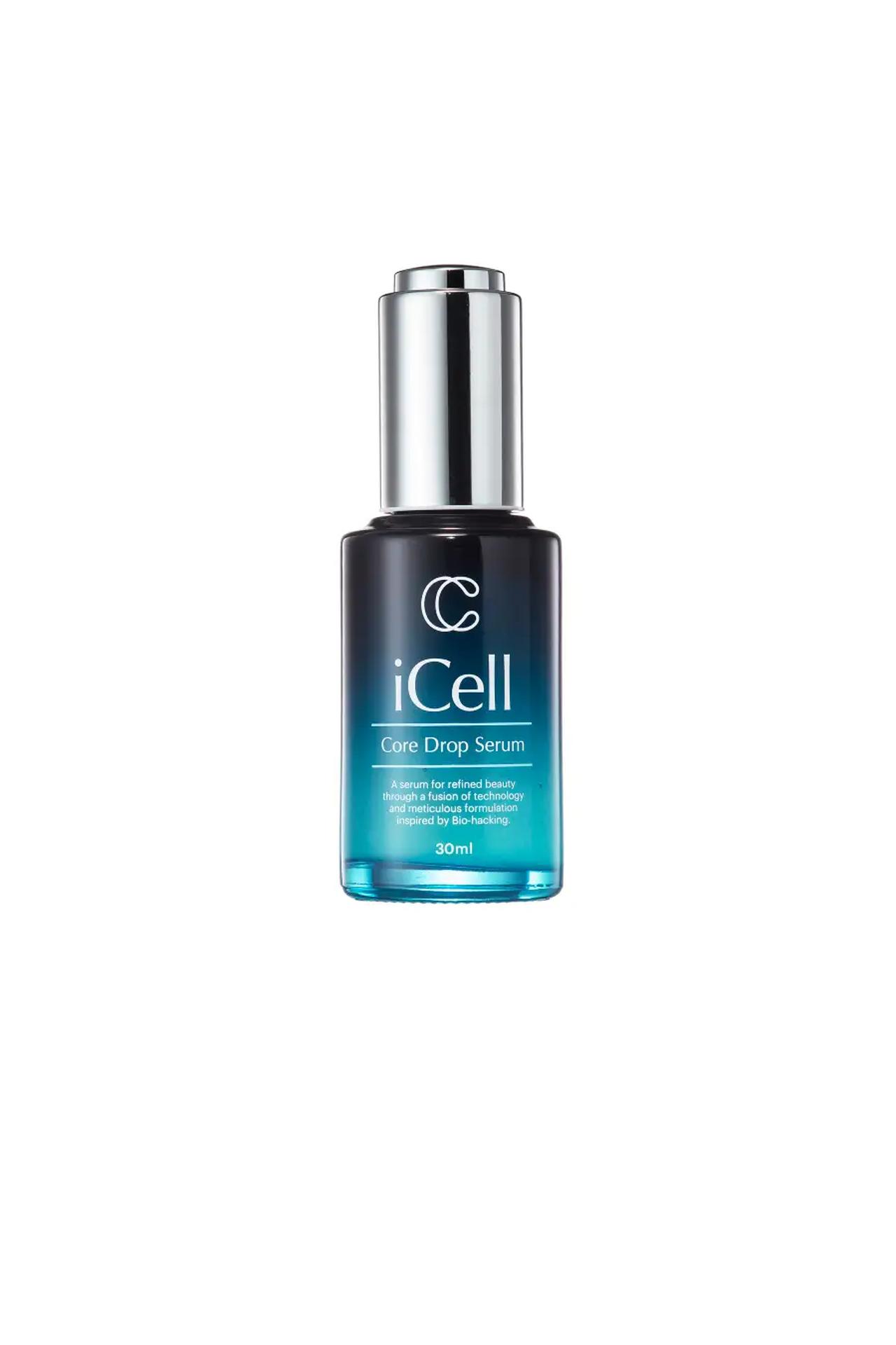 画像: iCell コアドロップセラム 価格 :12,000円(税別) 内容量:30ml テスト/処方:無添加処方、鉱物油フリー、アレルギーテスト3種実施済 使用方法: 洗顔後、化粧水で肌を整えた後、iCell コアドロップセラムの スポイトを手に取り顔全体になじませてください。