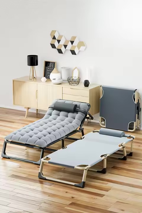 画像: 折りたたみベッド シングルベッド 昼寝ベッド 家庭用 オフィス用 大人用 多機能 チェア
