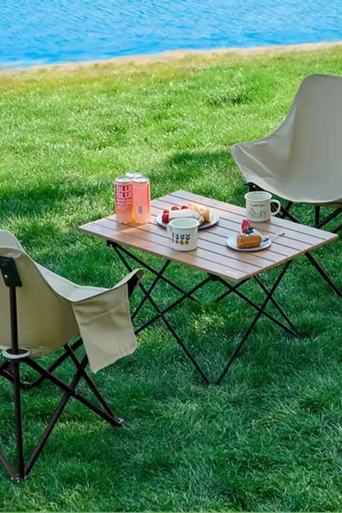 画像: TAN XIAN ZHE アウトドア折りたたみテーブルとチェア【軽量・持ち運び便利・一体型】（セットアップ対応）