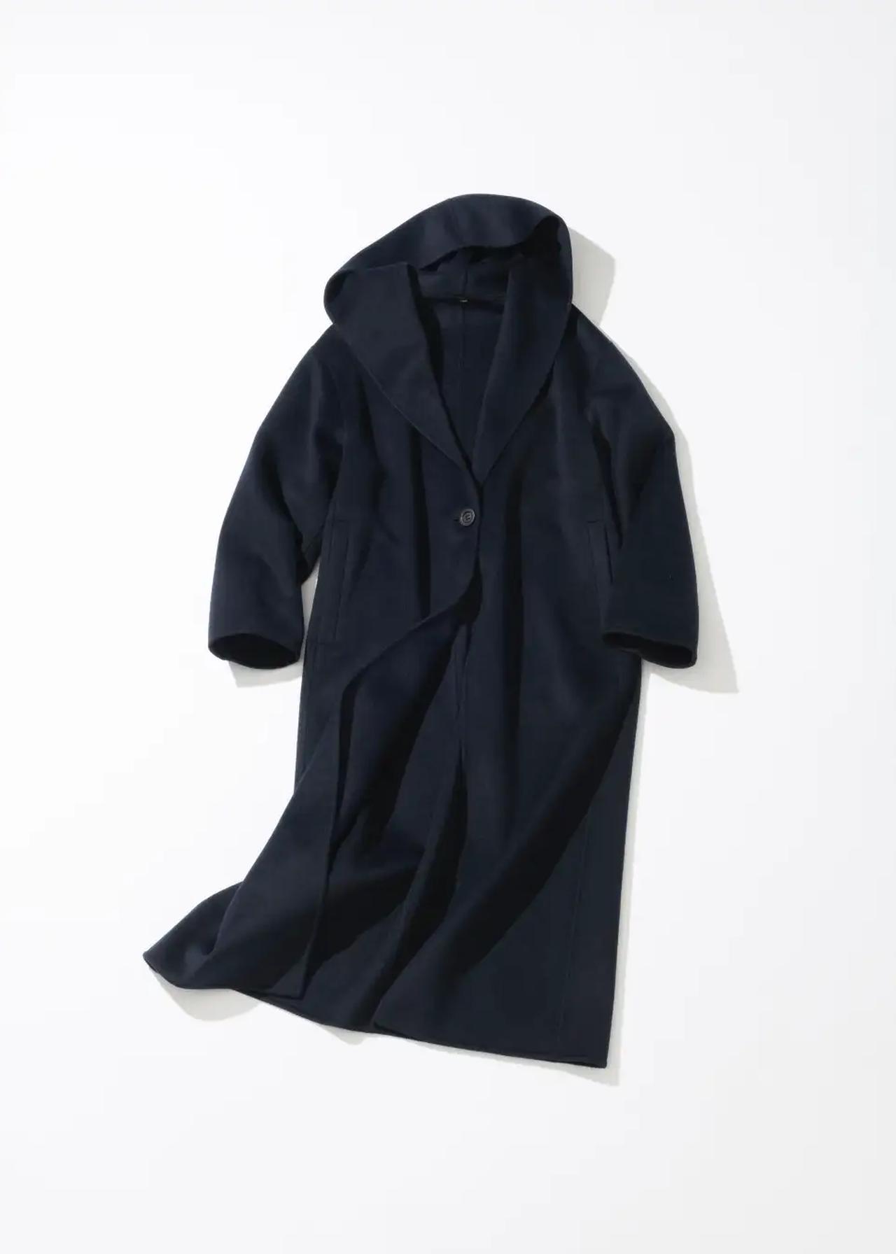 画像: ウールブレンドリバーフーディーロングコート／29,000円（税込）