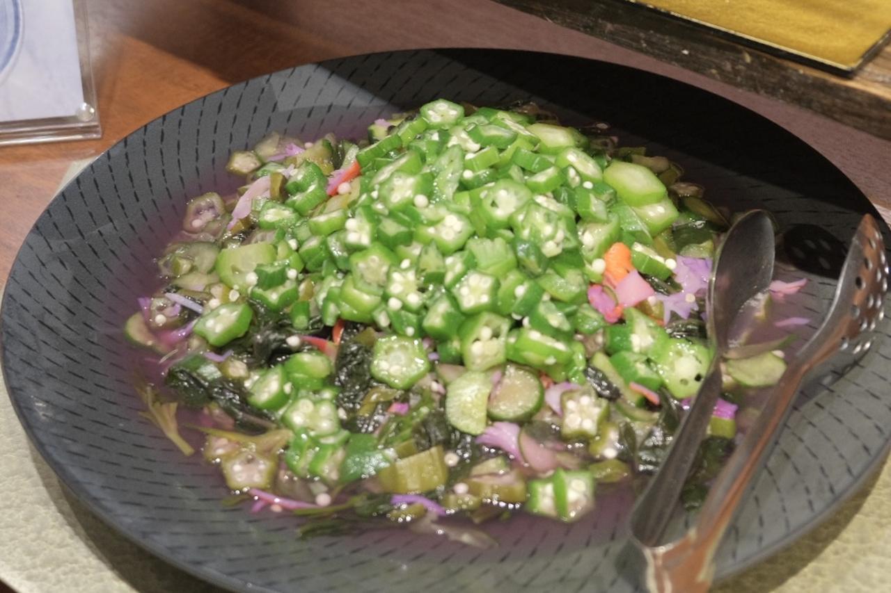 画像: 金時草ときゅうりの酢の物