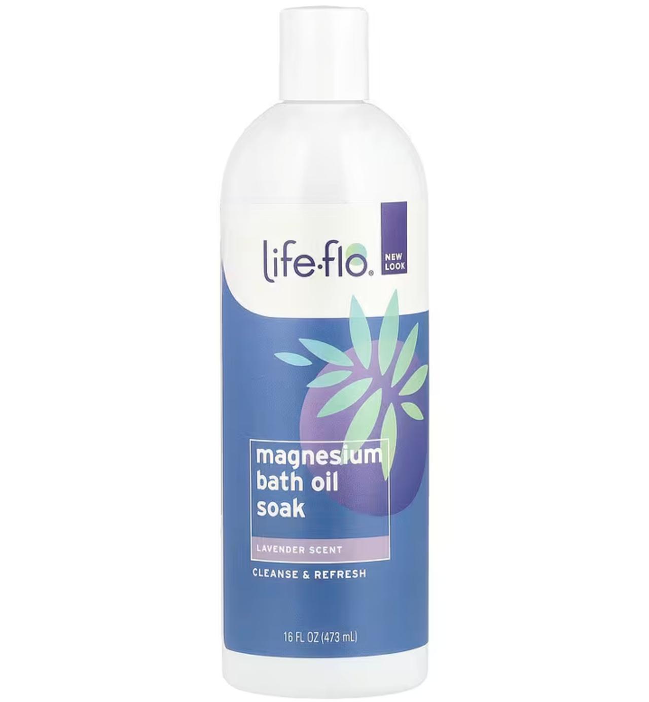 画像: Life-flo, マグネシウム バスオイル ソーク、ラベンダー、473ml / iHerb