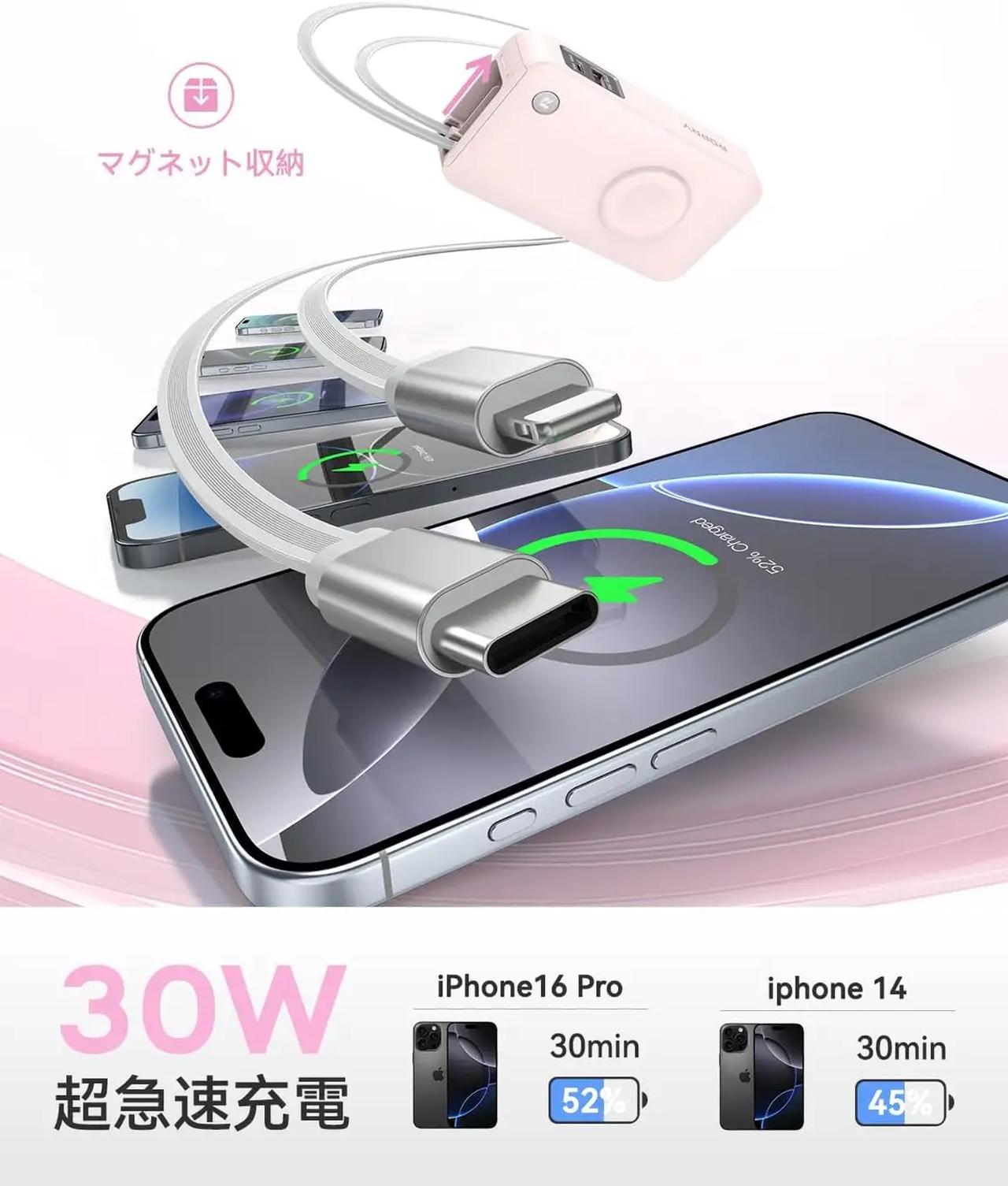 画像: PD30Wの急速充電で、待ち時間を短縮