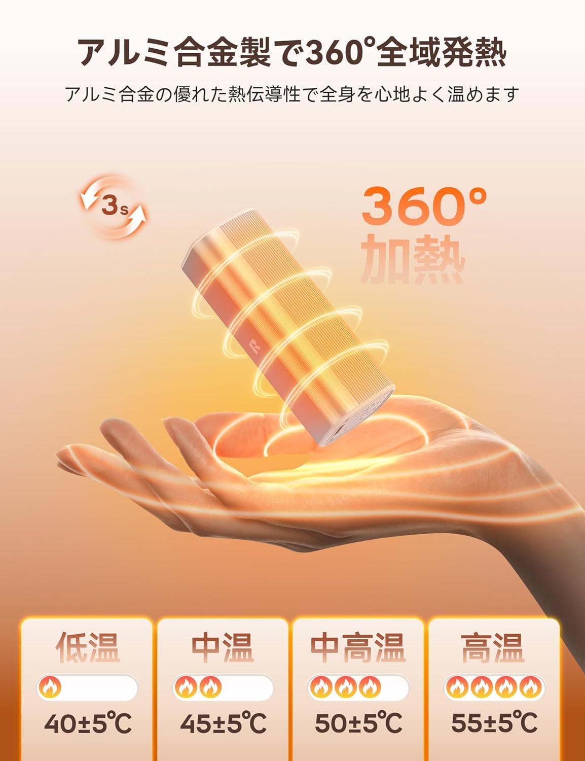 画像3: 4段階温度 × 360°全面発熱