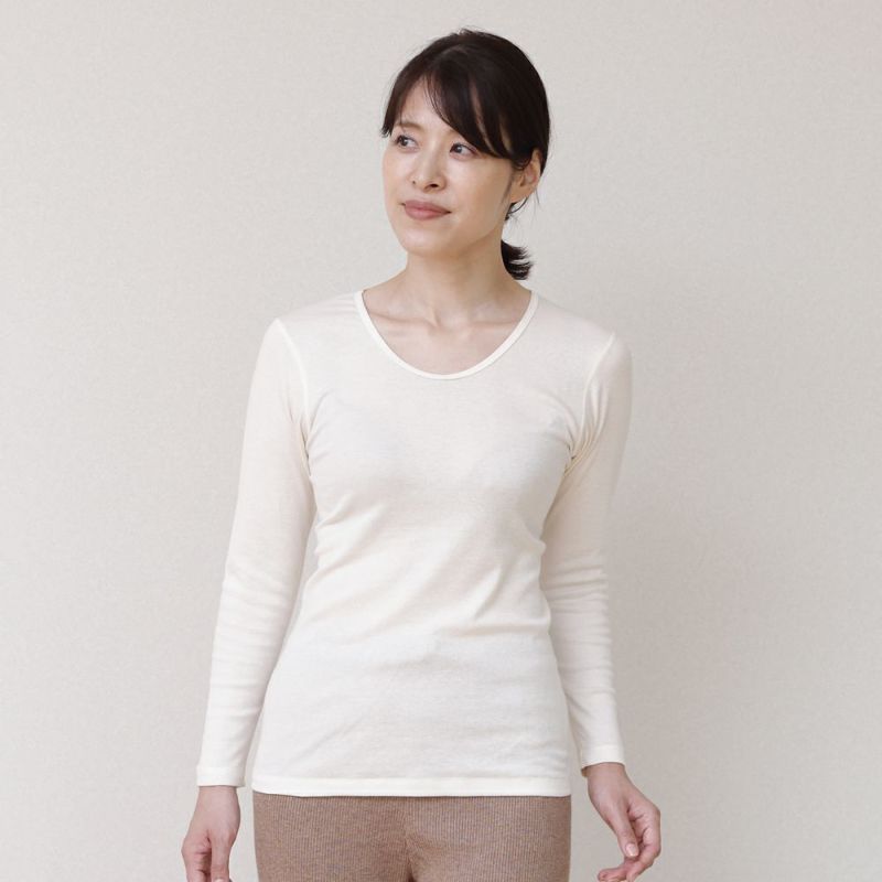 画像: NUKATO ヌカト | ゆったりフィットインナー 長袖 レディース（米ぬか繊維）| 鈴木靴下 公式通販