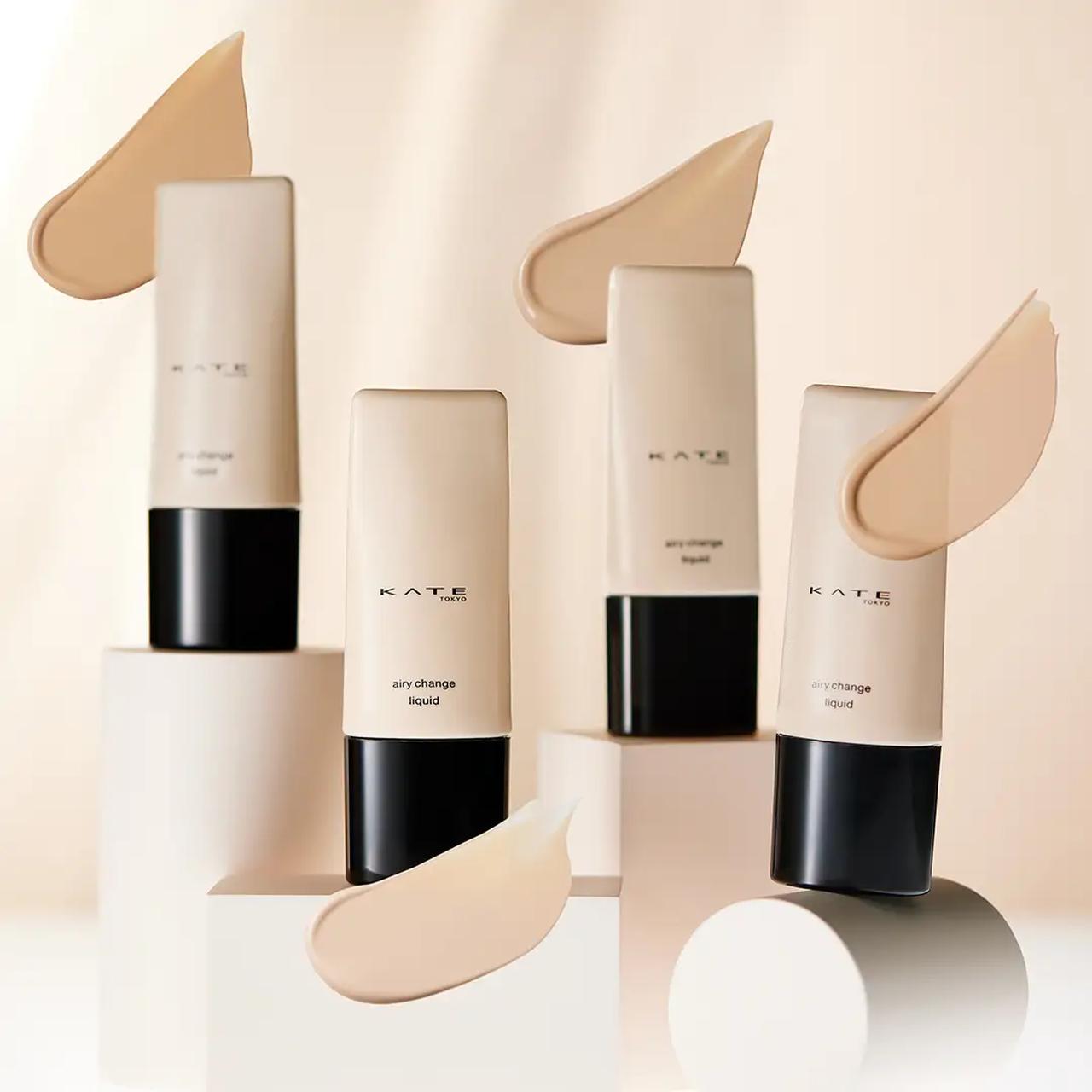 画像: ケイト　エアリーチェンジリキッド 全4色　25mL　SPF30・P A +++ ●うるおい成分配合（ヒアルロン酸） 〇アレルギーテスト済み　〇ノンコメドジェニックテスト済み* *コメド（ニキビのもと）ができにくいことを確認するテスト すべての方にアレルギーがおこらない、コメド（ニキビのもと）ができないというわけではありません。